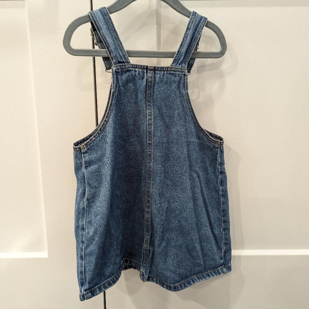 VINTAGE Disney Mickey mouse blue denim pinafore dress skirtall - Picture 3 of 5